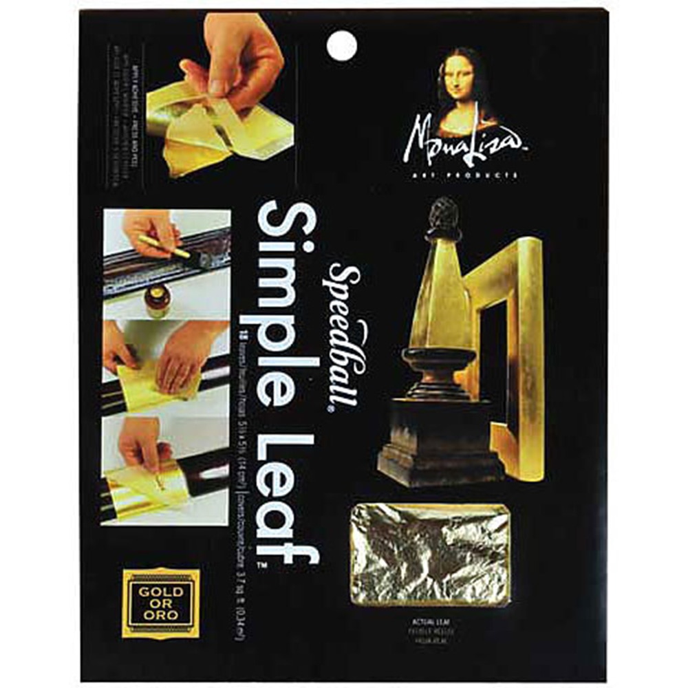 Craft Supplies, Art & School, 5.5"x5.5", Mona Lisa, Simple, Leaf, 18 sheet, Gold, 5666